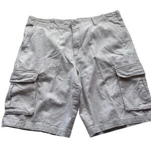 Marc Anthony Mens 38 Shorts Linen Cargo Khaki Summer Beach Vacation Outdoor